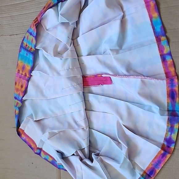 Darlyn vintage purple/orange tie-dye pleated tennis skirt-12 - Picture 4 of 7